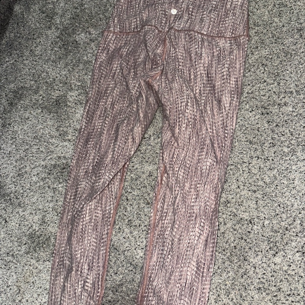 lululemon athletica Mauve Pink Patterned Jeggings